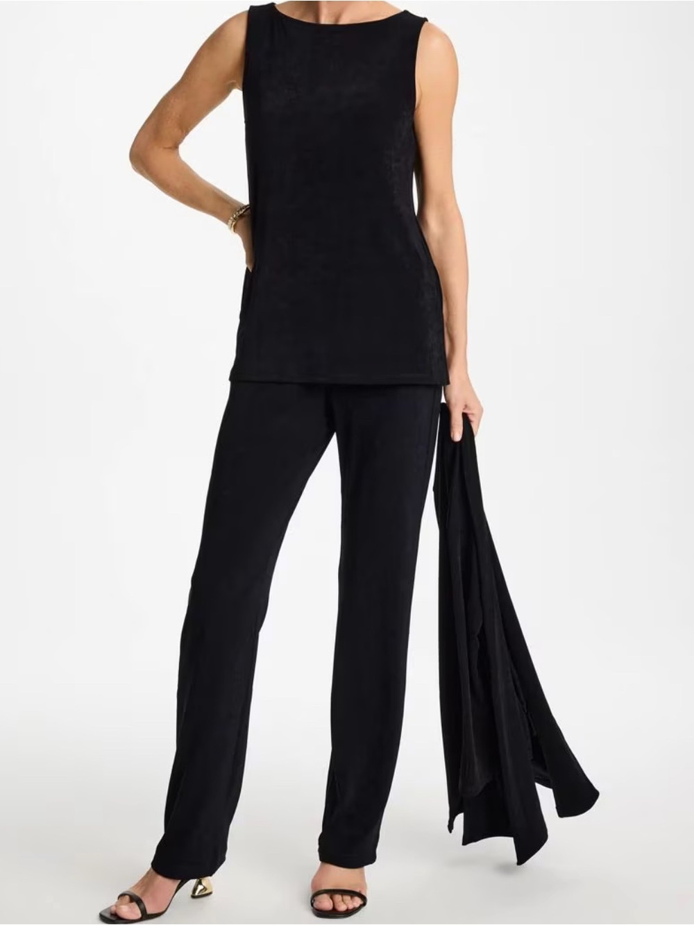 Chico’s Black Wide-Leg Women's Pants and Tank Set